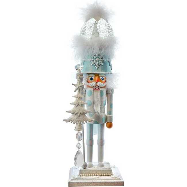 20-Inch Animated Musical White Soldier Water Globe Hat Nutcracker