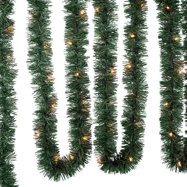 18-Inch Pre-lit Warm White Incandescent Green Garland - Garlands - 2