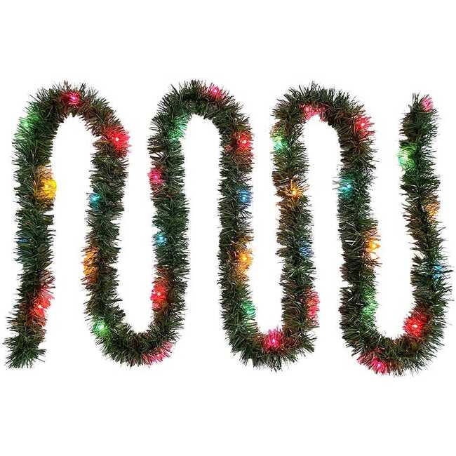 18-Inch Pre-Lit Multicolor Incandescent Green Garland