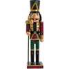 15-Inch Wooden Green and Red Plaid Soldier Nutcracker - Nutcrackers - 1 - thumbnail