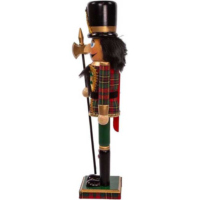 15-Inch Wooden Green and Red Plaid Soldier Nutcracker - Nutcrackers - 3