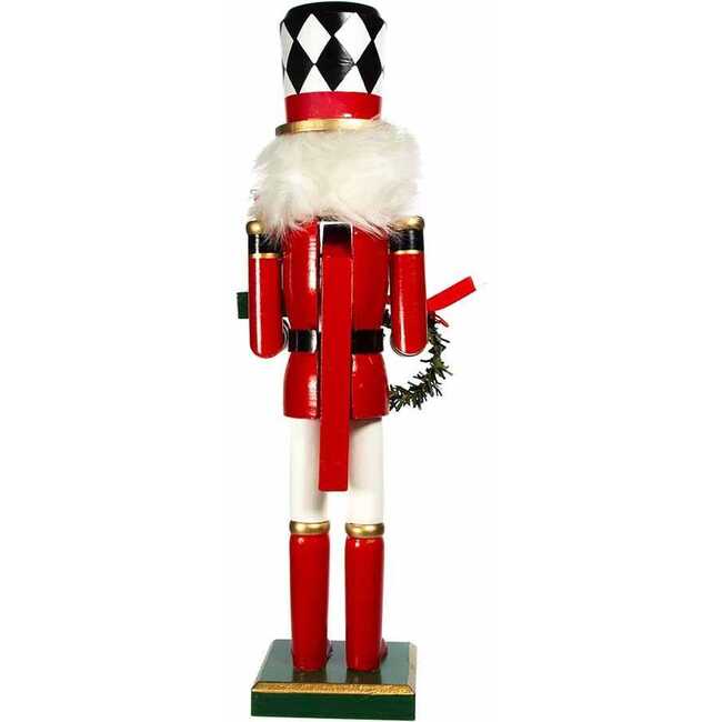 15-Inch Red, White and Black Nutcracker with Gift Box and Wreath - Nutcrackers - 2