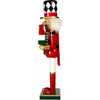 15-Inch Red, White and Black Nutcracker with Gift Box and Wreath - Nutcrackers - 3
