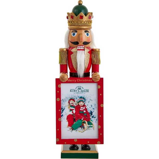 15-Inch Nutcracker King Holding Picture Frame