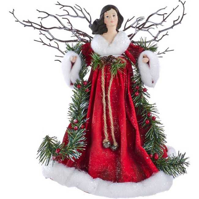 14-Inch Fabric Mache Angel Tree Topper