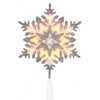 13.75-Inch UL 20-Light Silver and White Glittered Snowflake Tree Topper - Tree Toppers - 1 - thumbnail