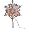 13.75-Inch UL 20-Light Silver and White Glittered Snowflake Tree Topper - Tree Toppers - 2