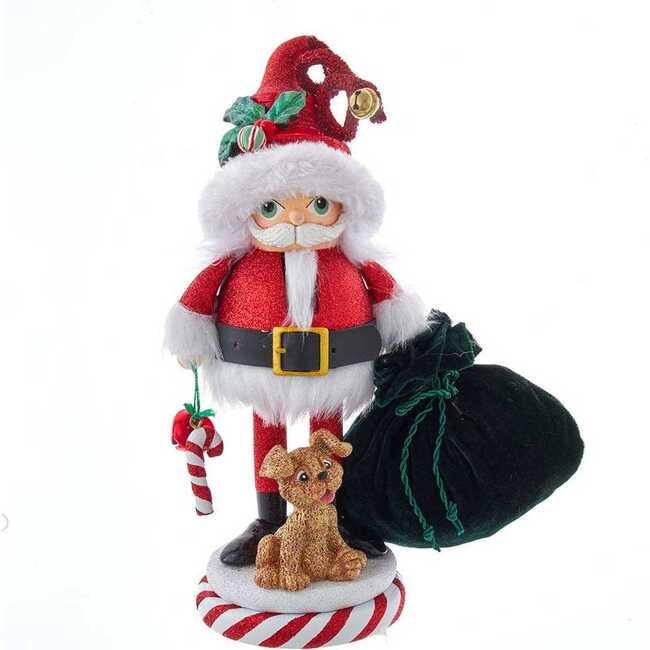 12-Inch Santa and Pup Nutcracker