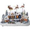 12-Inch Battery Operated Musical LED Village with Santa and Deer - Accents - 1 - thumbnail