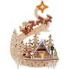 11.8-Inch Light Up Wooden Christmas Village with Santa and Sleigh - Accents - 1 - thumbnail