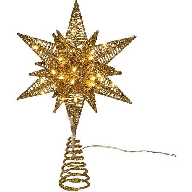 11-Inch Pre-Lit Twinkling LED 60-Light Gold Starburst Tree Topper - Tree Toppers - 3