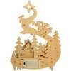 11.8-Inch Light Up Wooden Christmas Village with Santa and Sleigh - Accents - 4