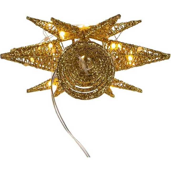 11-Inch Pre-Lit Twinkling LED 60-Light Gold Starburst Tree Topper - Tree Toppers - 6