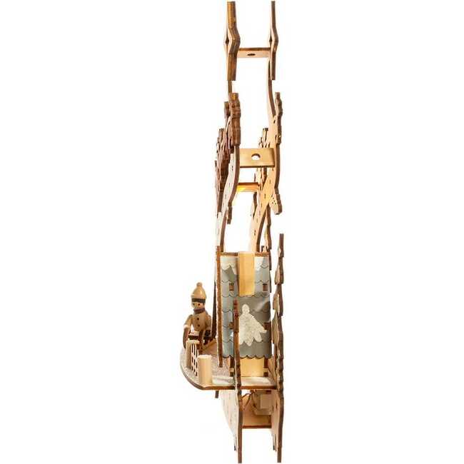 11.8-Inch Light Up Wooden Christmas Village with Santa and Sleigh - Accents - 5
