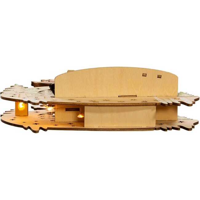 11.8-Inch Light Up Wooden Christmas Village with Santa and Sleigh - Accents - 7
