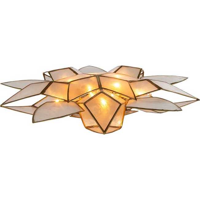 11.75-Inch UL 10-Light Gold Tin Double Point Capiz Star Treetop - Tree Toppers - 6