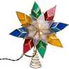 10-Light LED Multicolored Capiz Clear Star Tree Topper - Tree Toppers - 1 - thumbnail