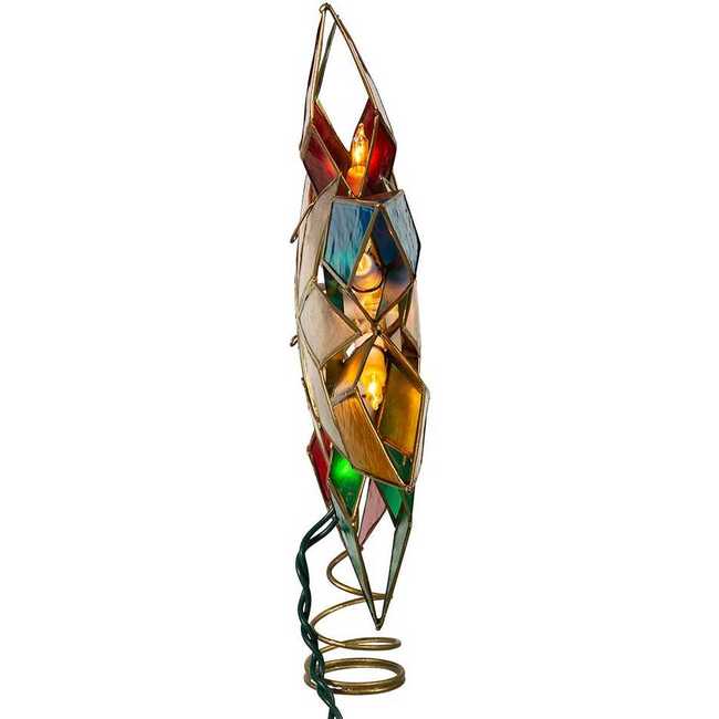 10-Light Capiz Star Multicolored Treetop - Tree Toppers - 3