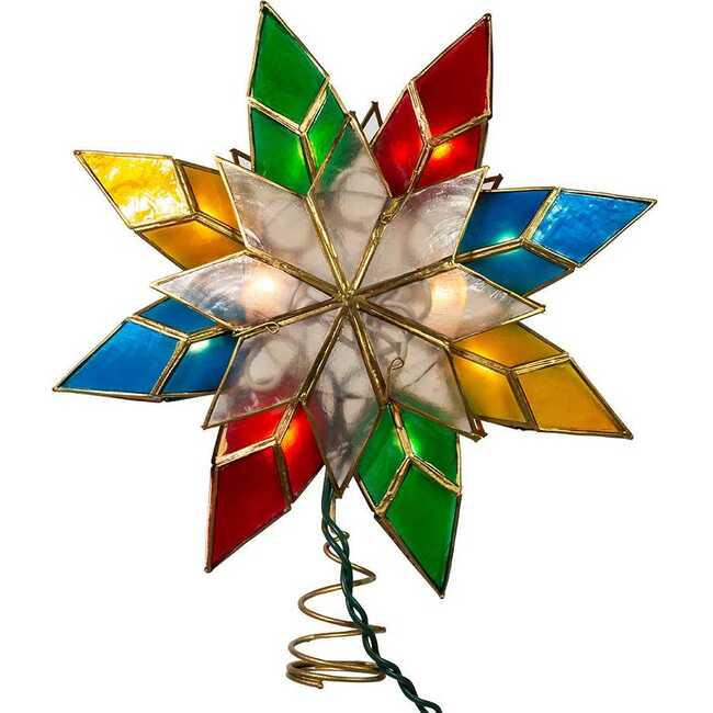 10-Light Capiz Star Multicolored Treetop - Tree Toppers - 5