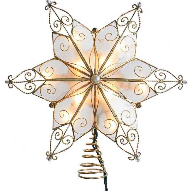 10-Light 6-Point Capiz Star Treetop