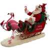 10-Inch Fabriche Flamingos Pulling Santa Sleigh - Accents - 1 - thumbnail