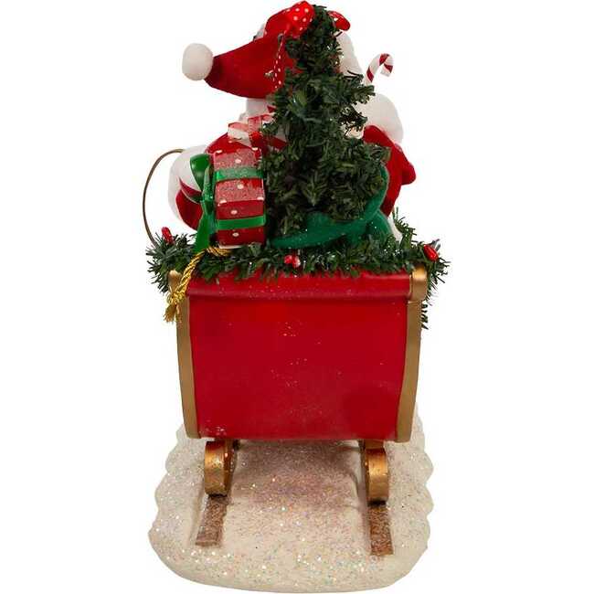 10-Inch Fabriche Flamingos Pulling Santa Sleigh - Accents - 4