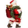 10.5-Inch Fabriché Santa with Wreath and Lantern - Accents - 2