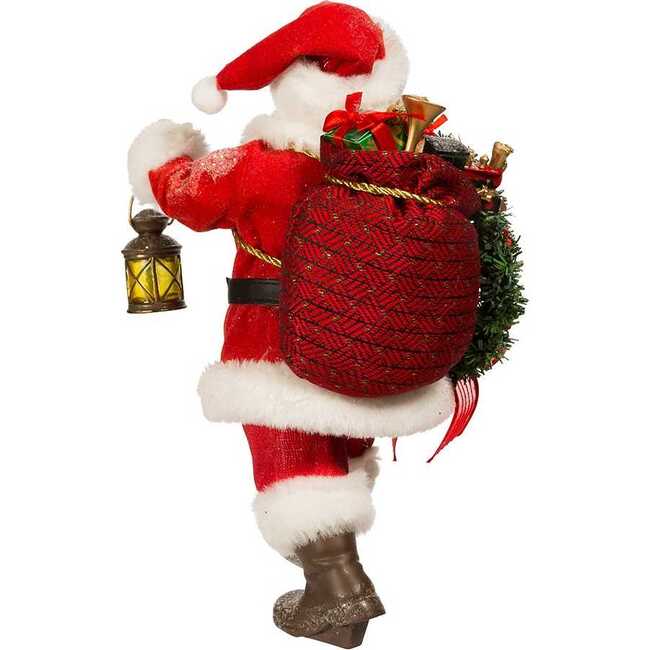 10.5-Inch Fabriché Santa with Wreath and Lantern - Accents - 3