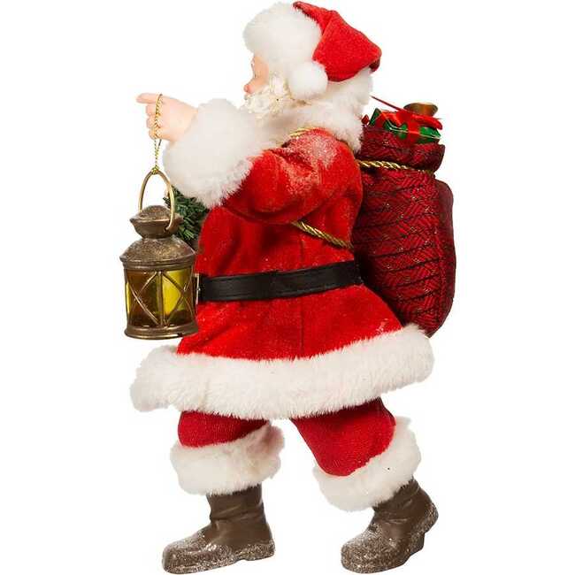 10.5-Inch Fabriché Santa with Wreath and Lantern - Accents - 4