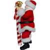 10.5-Inch Fabriché Santa With Oversized Candy Cane - Accents - 4