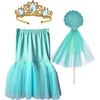 Enchanted Mermaid Skirt, Crown & Wand, Teal - Costumes - 1 - thumbnail