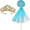 Enchanted Mermaid Skirt, Crown & Wand, Teal - Costumes - 5