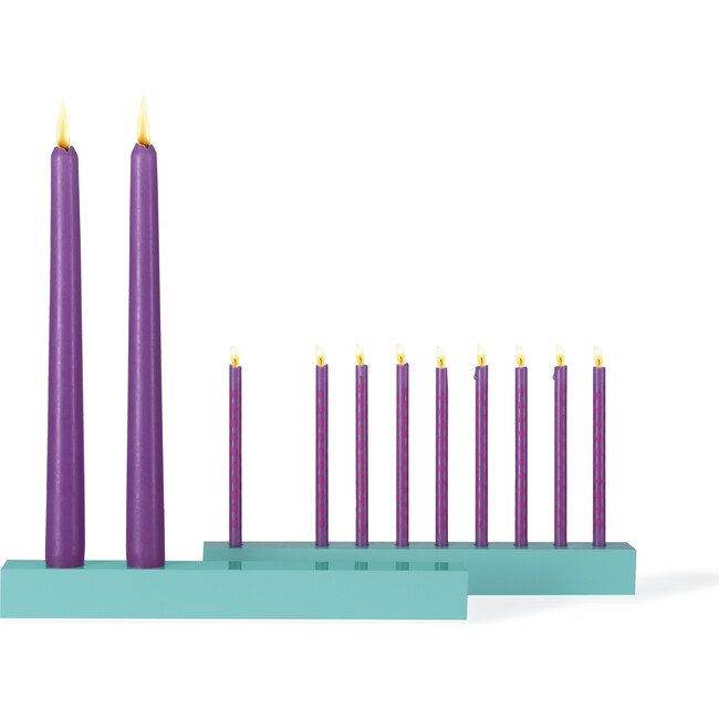 Licht Double Menorah, Turquoise