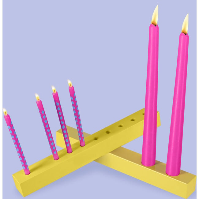 Licht Double Menorah, Marigold - Menorahs & Candles - 3