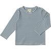 Toby Round Neck Long Sleeve Tee, Royal & White Stripe - T-Shirts - 1 - thumbnail