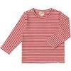 Teddy Round Neck Long Sleeve Tee, Red & White Stripe - T-Shirts - 1 - thumbnail