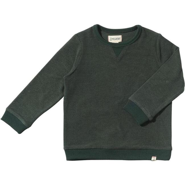 Tarquin Cosy Crew Neck Long Sleeve Sweatshirt, Forest