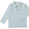 Spencer Long Sleeve Polo Shirts, Blue Pique - Polo Shirts - 1 - thumbnail