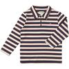 Spencer Long Sleeve Polo Shirts, Navy & Rust & Cream - Polo Shirts - 1 - thumbnail