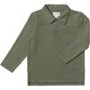 Spencer Pique Long Sleeve Polo Shirts, Sage - Polo Shirts - 1 - thumbnail