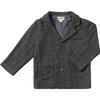 Rupert Classic Velvet Lapel Collar Jacket, Black Chunk Houndstooth - Jackets - 1 - thumbnail