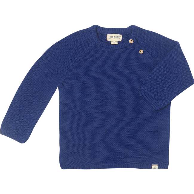 Roan Knit Long Raglan Sleeve Sweater, Royal Blue