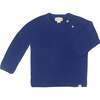 Roan Knit Long Raglan Sleeve Sweater, Royal Blue - Sweaters - 1 - thumbnail