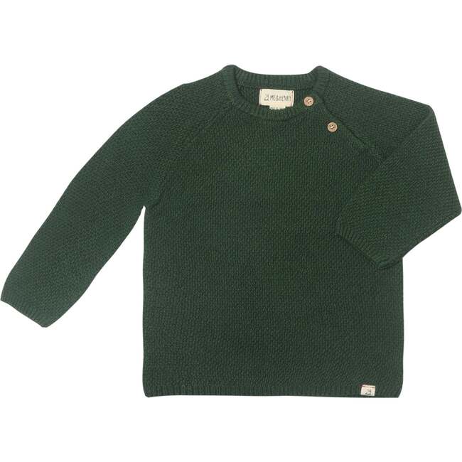 Roan Knit Long Raglan Sleeve Sweater, Forest Green