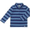 Midway Long Sleeve Polo Shirts, Royal & Blue Stripe - Polo Shirts - 1 - thumbnail