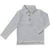 Midway Long Sleeve Polo Shirts, Royal & Grey Double Stripe - Polo Shirts - 1 - thumbnail