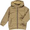 Paddy Sherpa Lined Puffer Hooded Jacket, Kakhi - Jackets - 1 - thumbnail