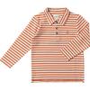 Midway Long Sleeve Polo Shirts, Pumpkin & Grey Double Stripe - Polo Shirts - 1 - thumbnail