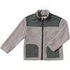 Macchu Sherpa Mao Collar Half Zipper Jacket, Grey - Jackets - 1 - thumbnail