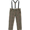 Marcus Pants With Suspenders, Black Chunk Houndstooth - Pants - 1 - thumbnail